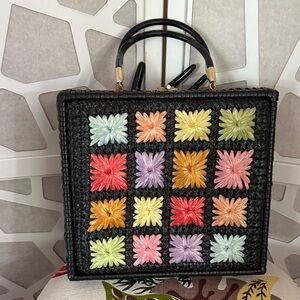Vintage colorful wicker purse by Bags by Donna.